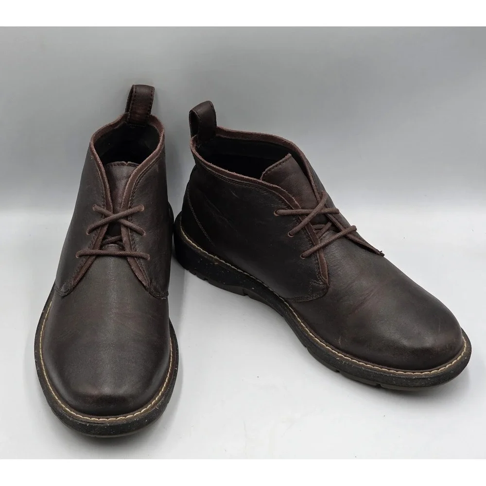 ABEO Boyd Chukka Boots Mens 9.5M Dark Brown Leather Lace Up Ankle Shoes